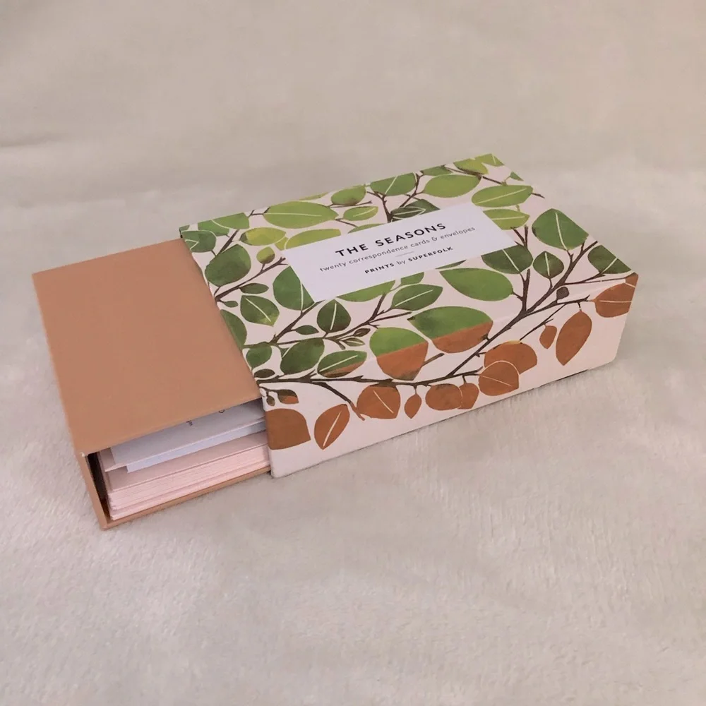 Cards & Sliding Box 20 cards & envelopes “The Seasons” Prints by Superfolk